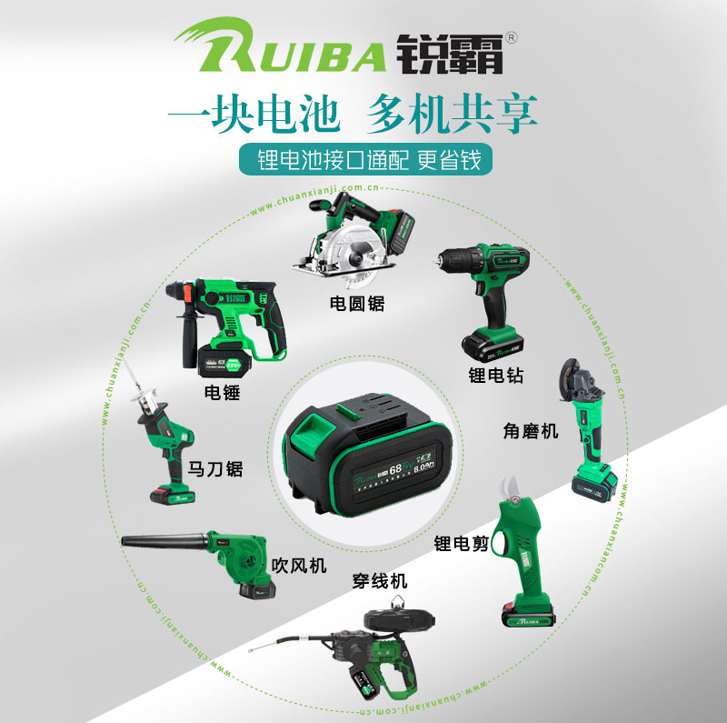 锐霸工具1300牛大扭力锂电扳手RB-818通用电池